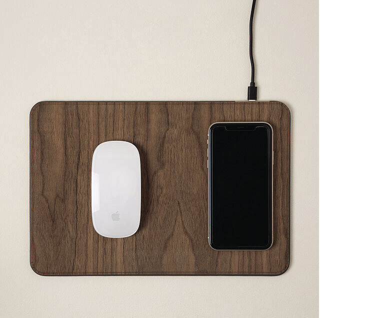 Wooden Qi wireless mousepad